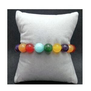 Rainbow Gemstone Stretch Bracelet 10mm Carnelian Aventurine Jade Quartz Unisex